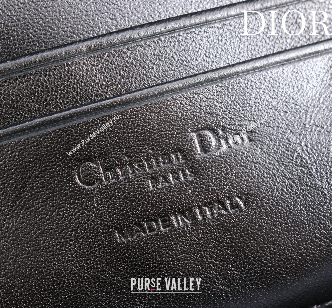 Dior My Dior - Dior Talk Phone Pouch in Cannage Lambskin Grey/Black 2025 (XXG-250929154)