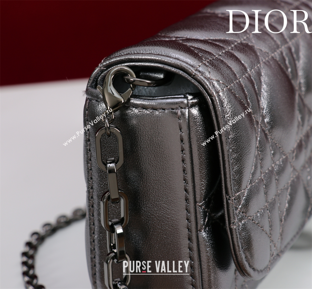 Dior My Dior - Dior Talk Phone Pouch in Cannage Lambskin Grey/Black 2025 (XXG-250929154)