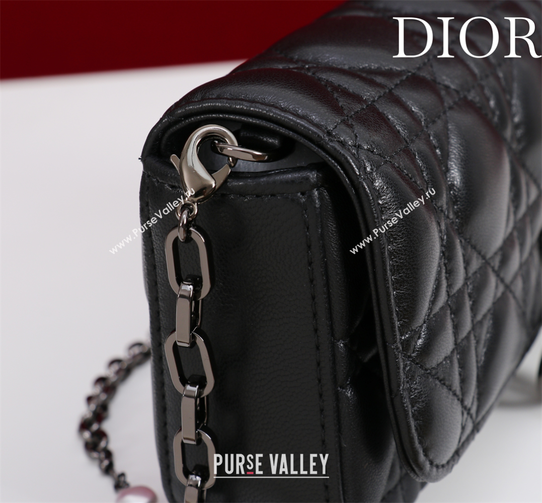 Dior My Dior - Dior Talk Phone Pouch in Cannage Lambskin Leather All Black 2025 (XXG-250929155)