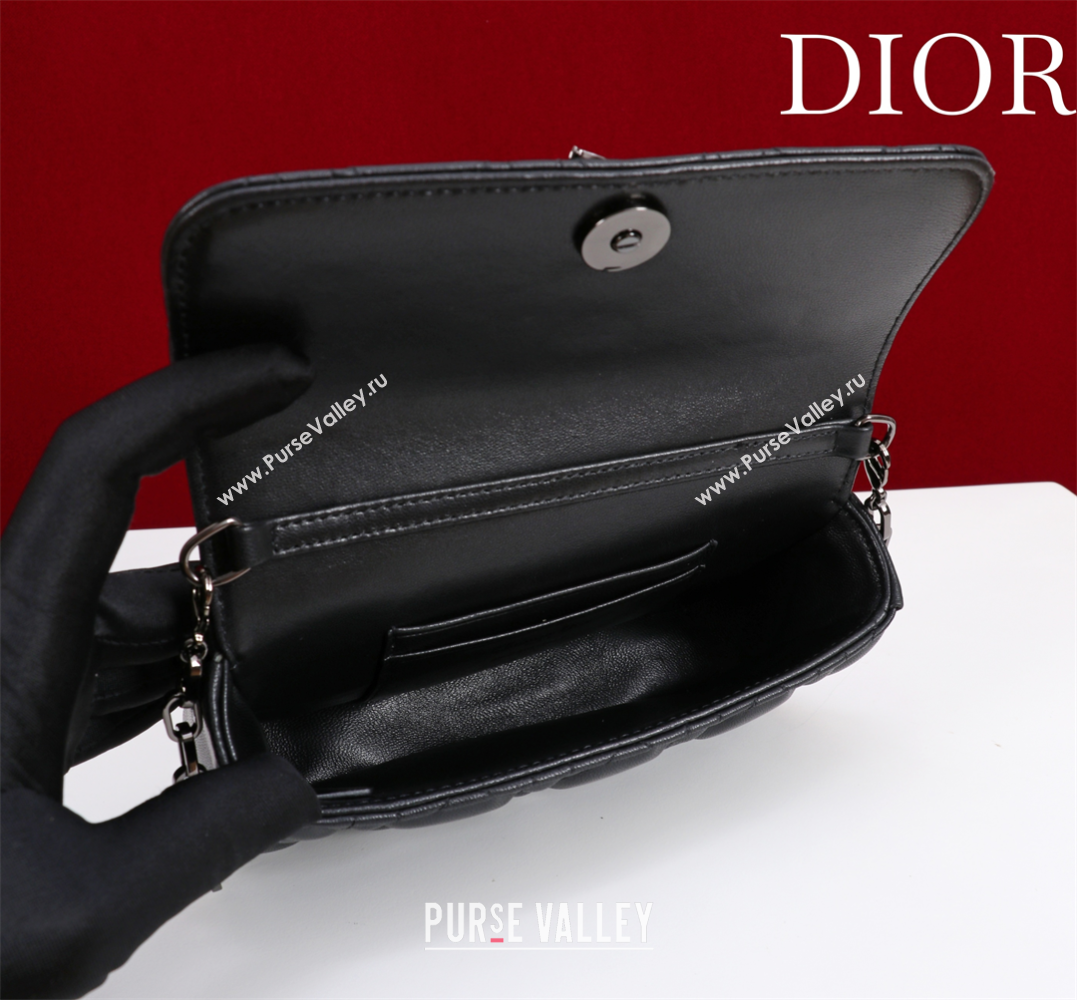 Dior My Dior - Dior Talk Phone Pouch in Cannage Lambskin Leather All Black 2025 (XXG-250929155)