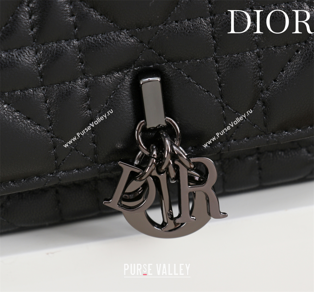 Dior My Dior - Dior Talk Phone Pouch in Cannage Lambskin Leather All Black 2025 (XXG-250929155)