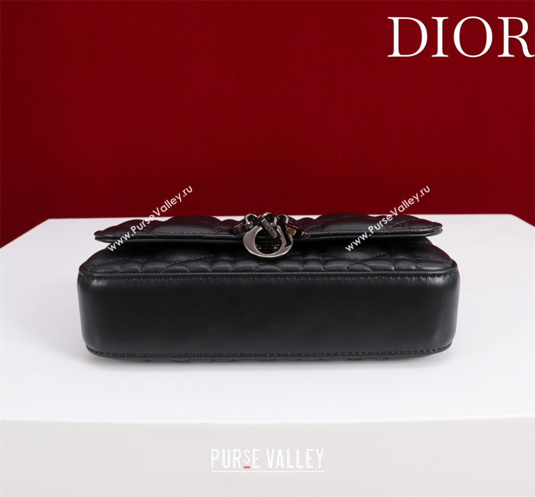 Dior My Dior - Dior Talk Phone Pouch in Cannage Lambskin Leather All Black 2025 (XXG-250929155)