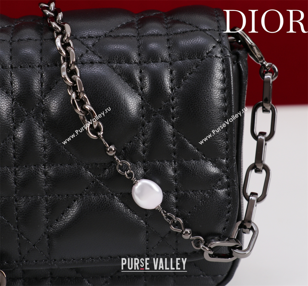 Dior My Dior - Dior Talk Phone Pouch in Cannage Lambskin Leather All Black 2025 (XXG-250929155)