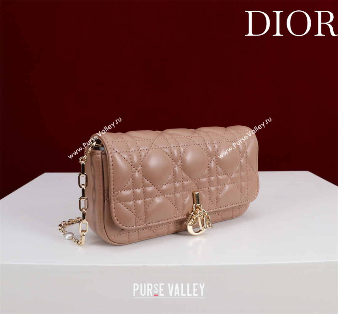 Dior My Dior - Dior Talk Phone Pouch in Cannage Lambskin Leather Rose Beige 2025 (XXG-250929156)