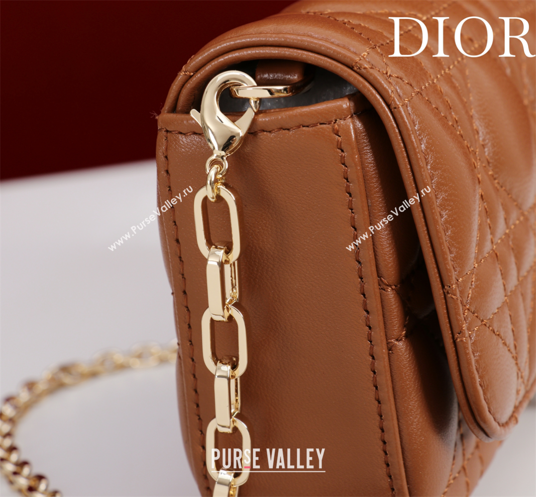 Dior My Dior - Dior Talk Phone Pouch in Cannage Lambskin Leather Brown 2025 (XXG-250929157)