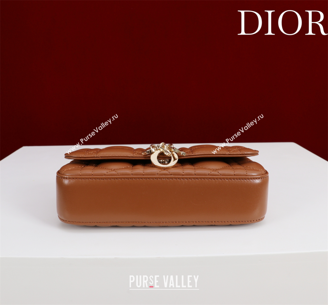 Dior My Dior - Dior Talk Phone Pouch in Cannage Lambskin Leather Brown 2025 (XXG-250929157)