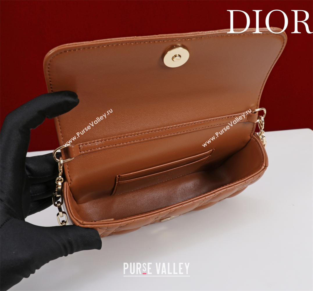 Dior My Dior - Dior Talk Phone Pouch in Cannage Lambskin Leather Brown 2025 (XXG-250929157)