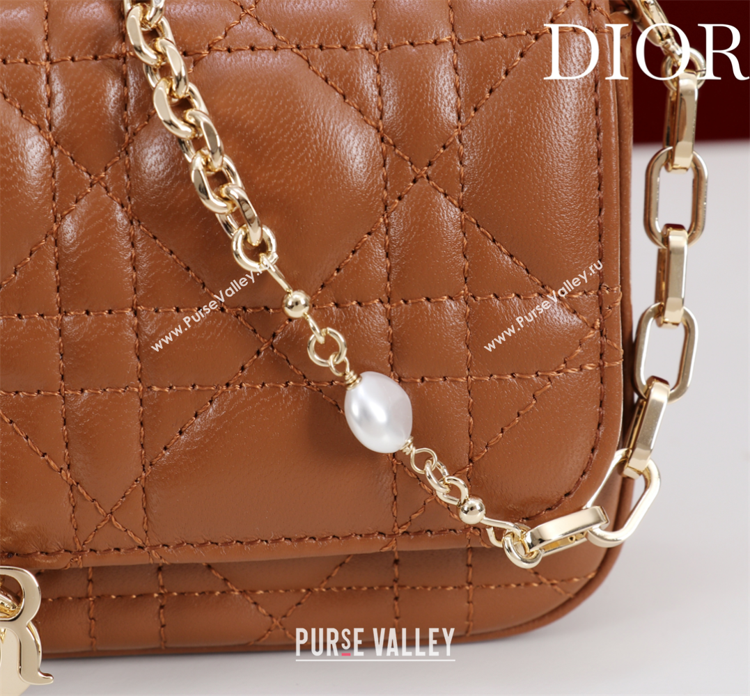 Dior My Dior - Dior Talk Phone Pouch in Cannage Lambskin Leather Brown 2025 (XXG-250929157)