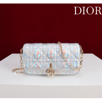 Dior My Dior - Dior Talk Phone Pouch in Cannage Iridescent Leather Silver 2025 (XXG-250929158)