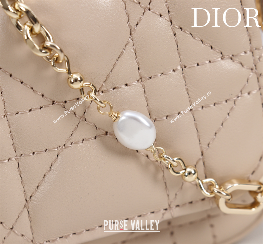 Dior My Dior - Dior Talk Phone Pouch in Cannage Lambskin Leather Nude 2025 (XXG-250929149)