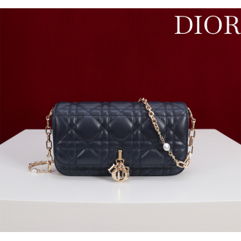 Dior My Dior - Dior Talk Phone Pouch in Cannage Lambskin Leather Dark Blue 2025 (XXG-250929159)
