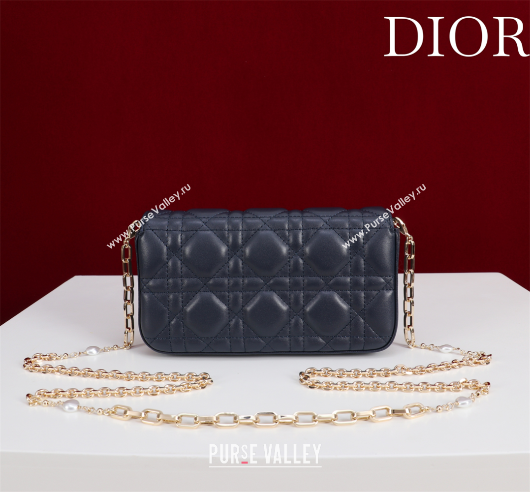 Dior My Dior - Dior Talk Phone Pouch in Cannage Lambskin Leather Dark Blue 2025 (XXG-250929159)