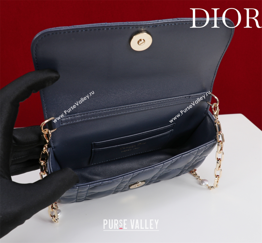 Dior My Dior - Dior Talk Phone Pouch in Cannage Lambskin Leather Dark Blue 2025 (XXG-250929159)