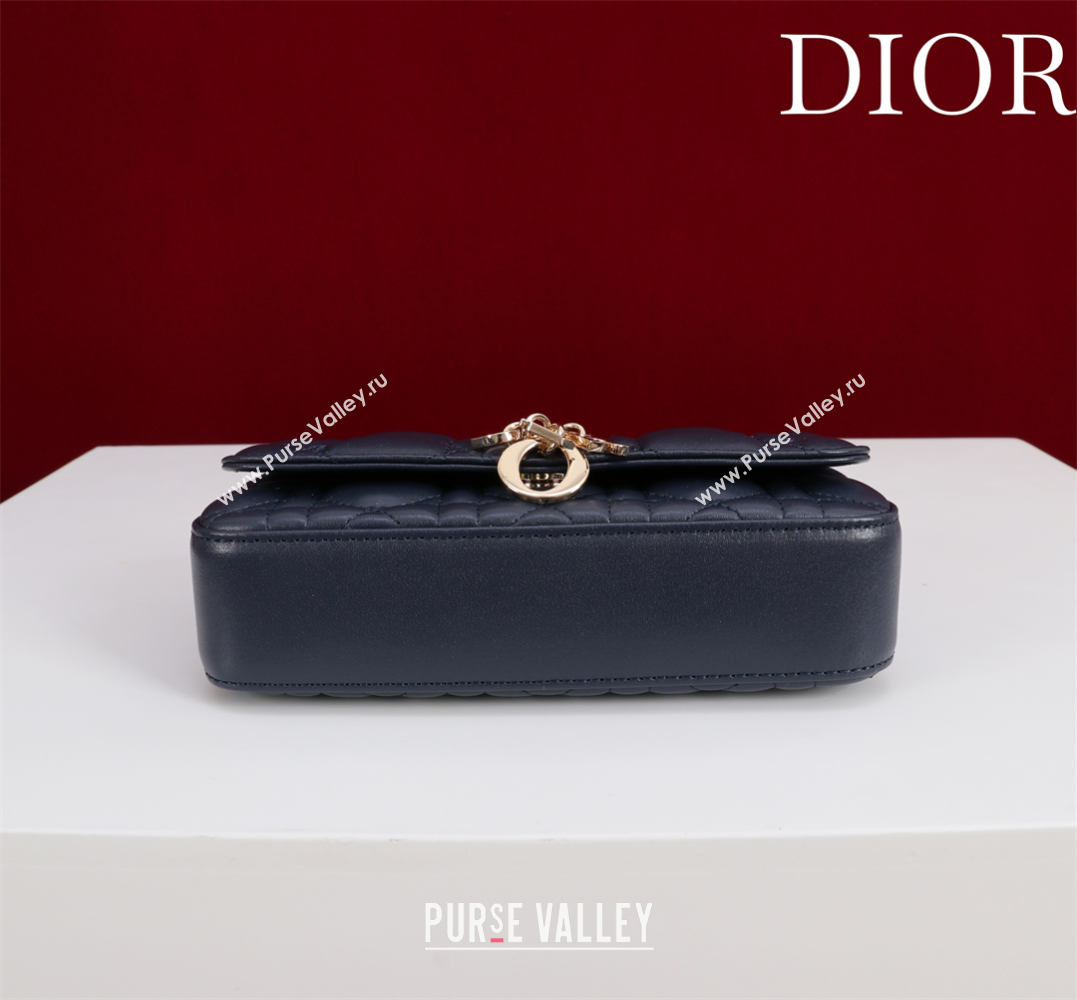 Dior My Dior - Dior Talk Phone Pouch in Cannage Lambskin Leather Dark Blue 2025 (XXG-250929159)