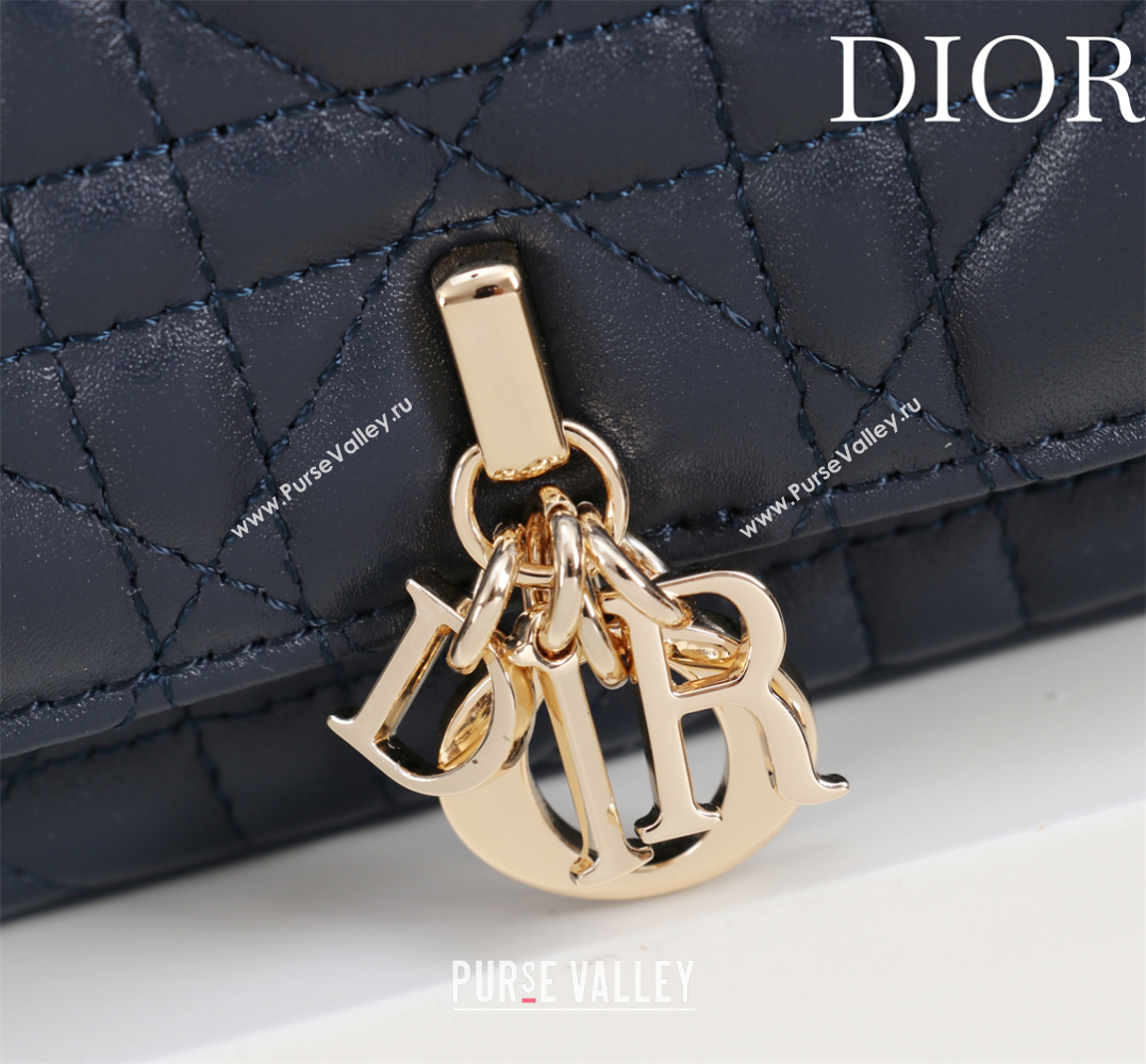 Dior My Dior - Dior Talk Phone Pouch in Cannage Lambskin Leather Dark Blue 2025 (XXG-250929159)