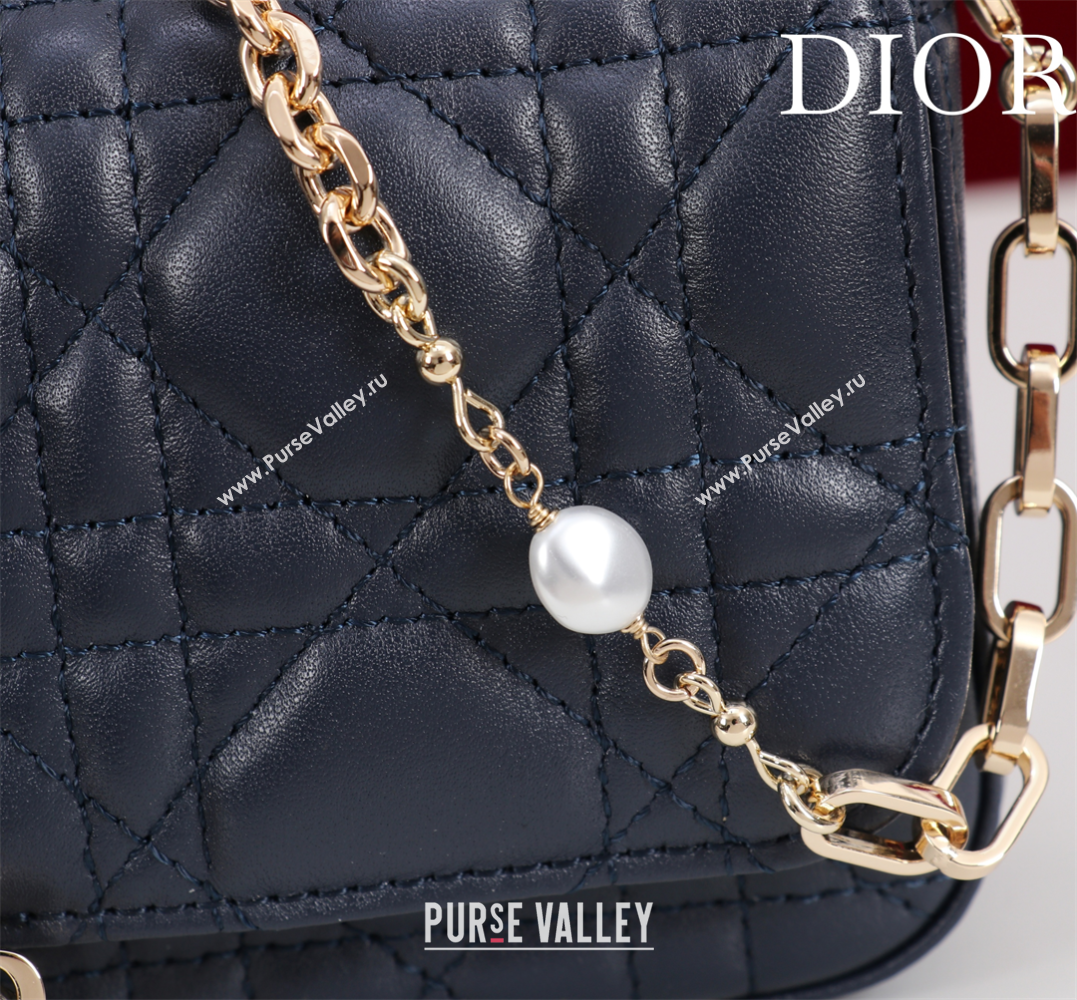 Dior My Dior - Dior Talk Phone Pouch in Cannage Lambskin Leather Dark Blue 2025 (XXG-250929159)