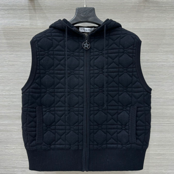 Dior Cannage Wool Silk Vest Black 2025 1015 (QI-251015113)