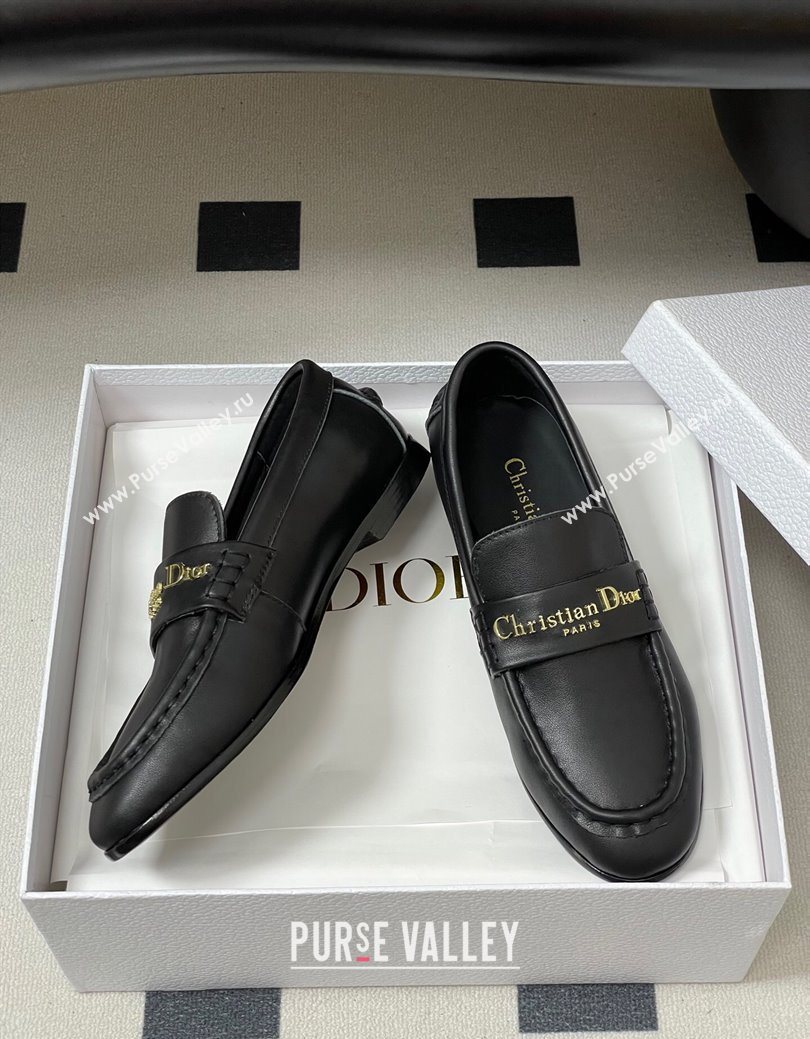 Dior Boy Flat Loafers in Supple Calfskin Leather Black 2025 1029 (MD-251029078)