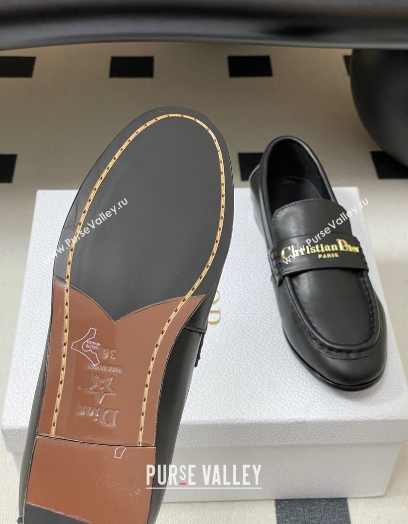 Dior Boy Flat Loafers in Supple Calfskin Leather Black 2025 1029 (MD-251029078)