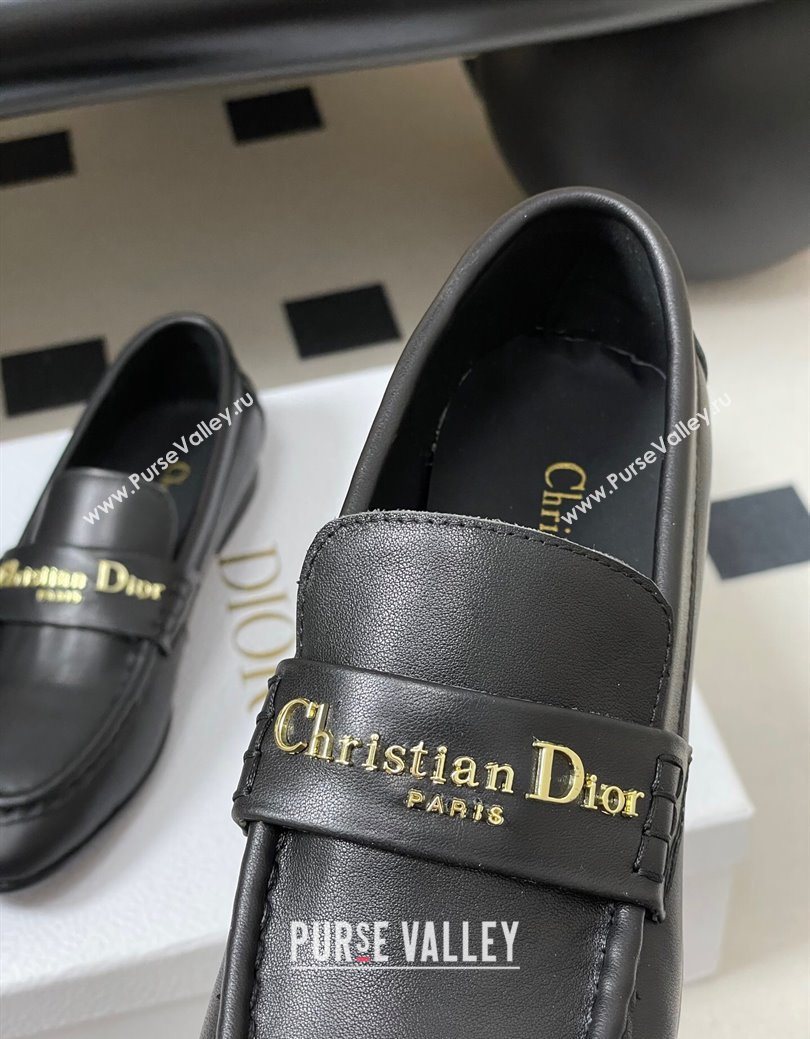 Dior Boy Flat Loafers in Supple Calfskin Leather Black 2025 1029 (MD-251029078)