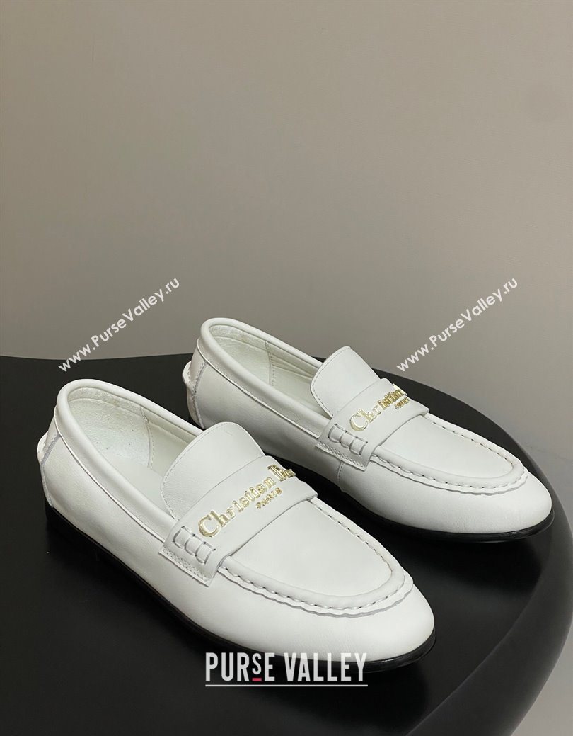 Dior Boy Flat Loafers in Supple Calfskin Leather White 2025 1029 (MD-251029079)