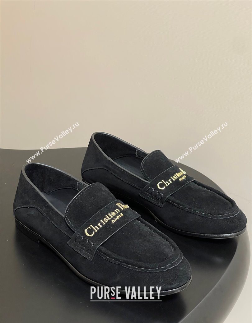 Dior Boy Flat Loafers in Supple Suede Black 2025 1029 (MD-251029080)