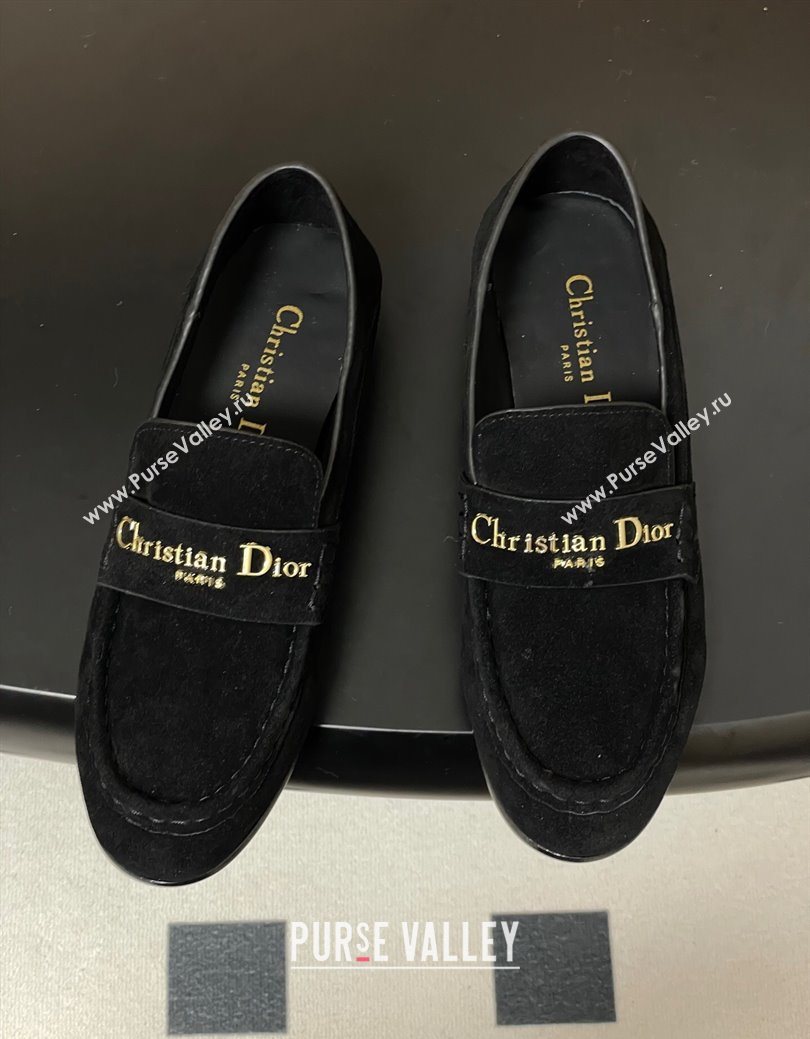 Dior Boy Flat Loafers in Supple Suede Black 2025 1029 (MD-251029080)