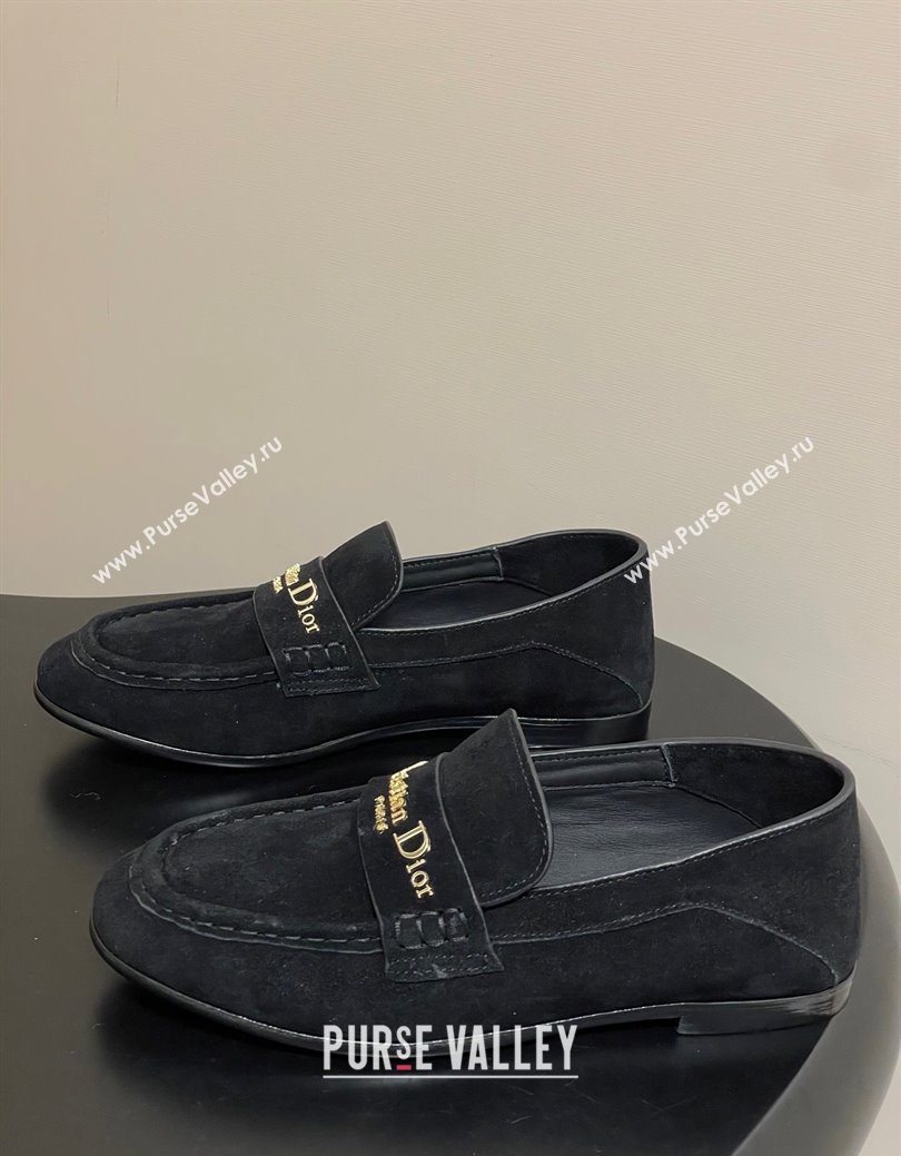 Dior Boy Flat Loafers in Supple Suede Black 2025 1029 (MD-251029080)