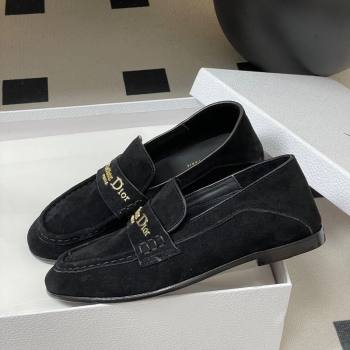 Dior Boy Flat Loafers in Supple Suede Black 2025 1029 (MD-251029080)