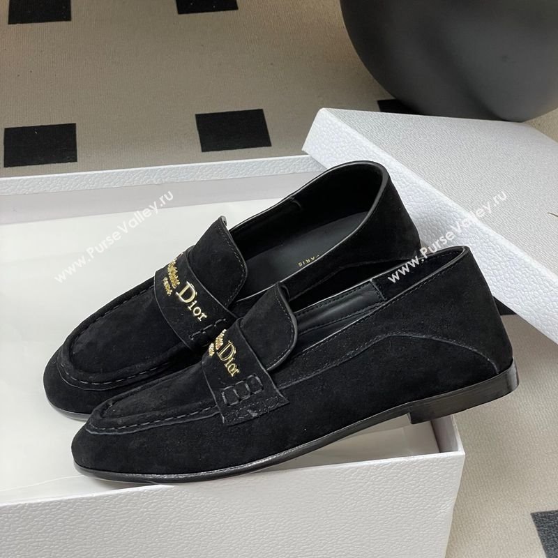 Dior Boy Flat Loafers in Supple Suede Black 2025 1029 (MD-251029080)