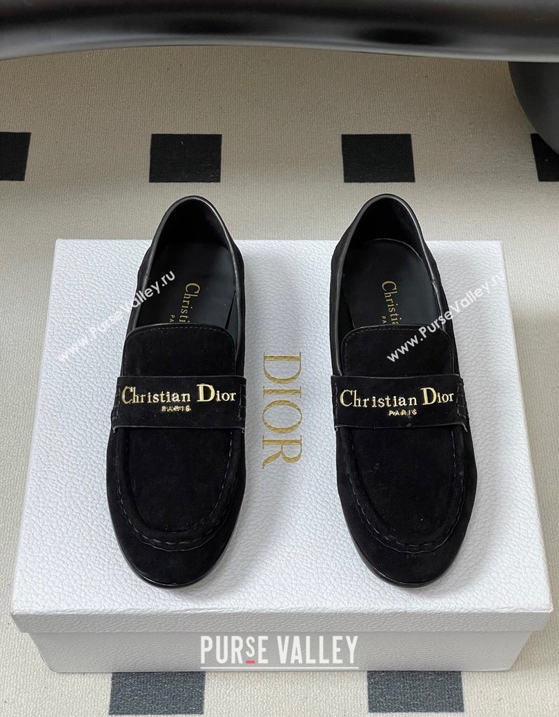 Dior Boy Flat Loafers in Supple Suede Black 2025 1029 (MD-251029080)