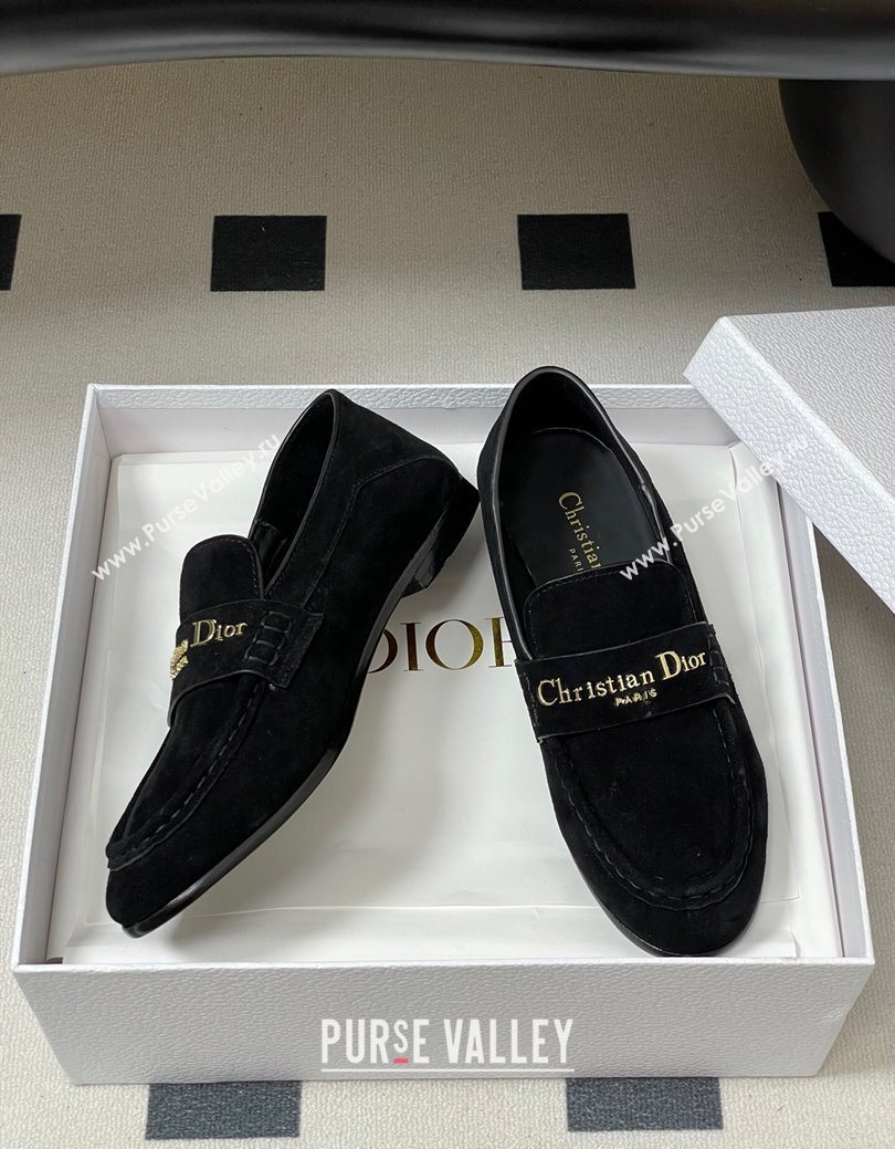 Dior Boy Flat Loafers in Supple Suede Black 2025 1029 (MD-251029080)