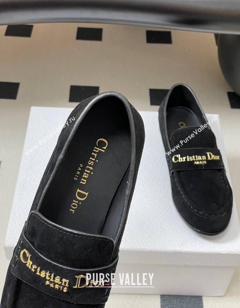 Dior Boy Flat Loafers in Supple Suede Black 2025 1029 (MD-251029080)
