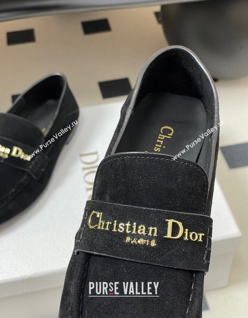 Dior Boy Flat Loafers in Supple Suede Black 2025 1029 (MD-251029080)
