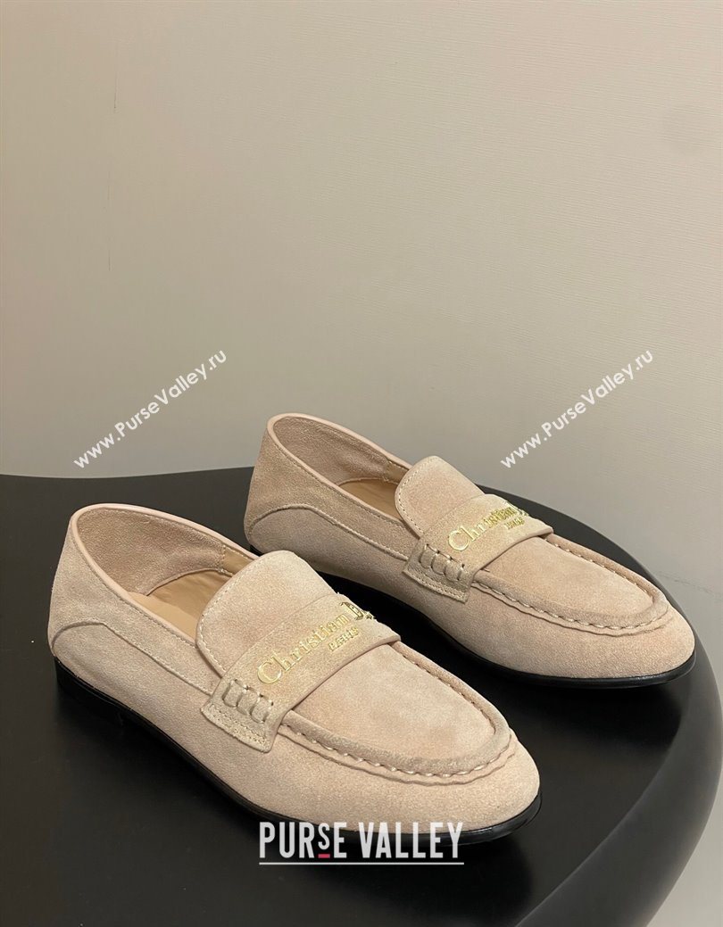Dior Boy Flat Loafers in Supple Suede Beige 2025 1029 (MD-251029081)