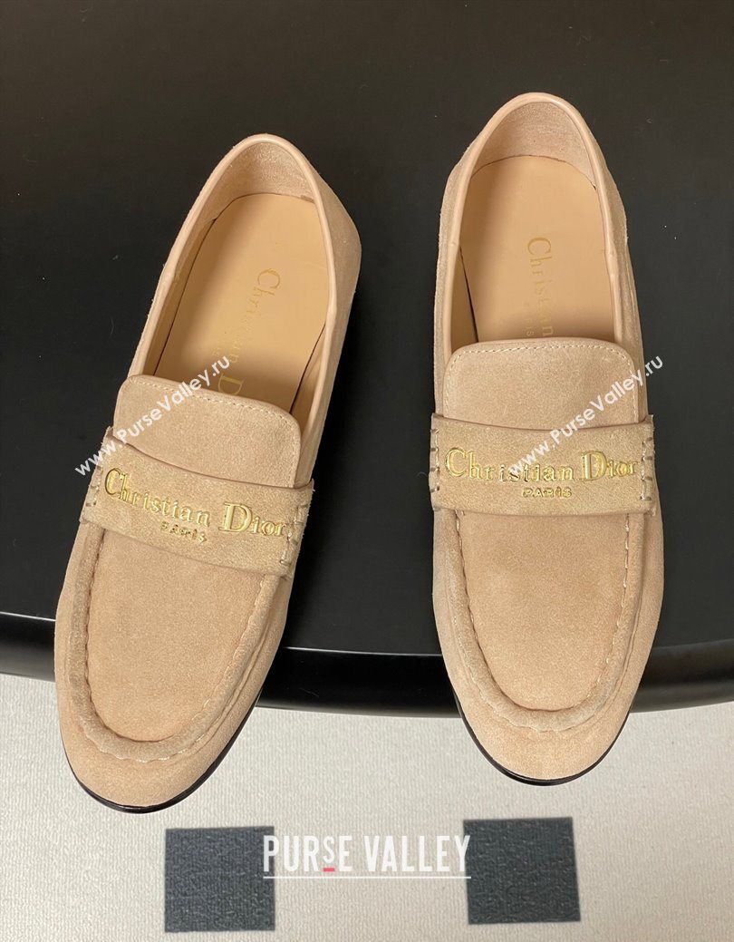 Dior Boy Flat Loafers in Supple Suede Beige 2025 1029 (MD-251029081)