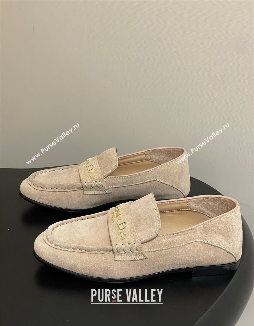 Dior Boy Flat Loafers in Supple Suede Beige 2025 1029 (MD-251029081)