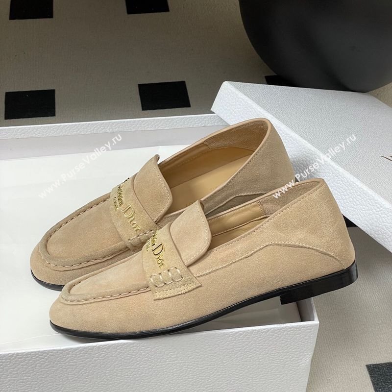 Dior Boy Flat Loafers in Supple Suede Beige 2025 1029 (MD-251029081)