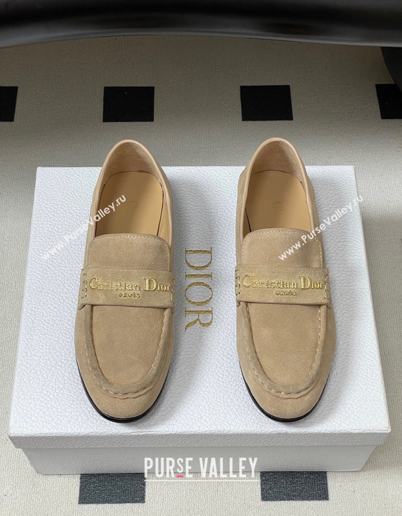 Dior Boy Flat Loafers in Supple Suede Beige 2025 1029 (MD-251029081)