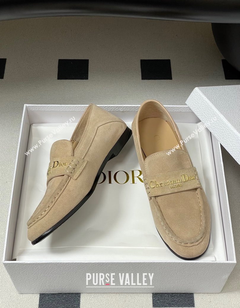 Dior Boy Flat Loafers in Supple Suede Beige 2025 1029 (MD-251029081)