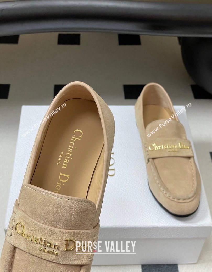Dior Boy Flat Loafers in Supple Suede Beige 2025 1029 (MD-251029081)