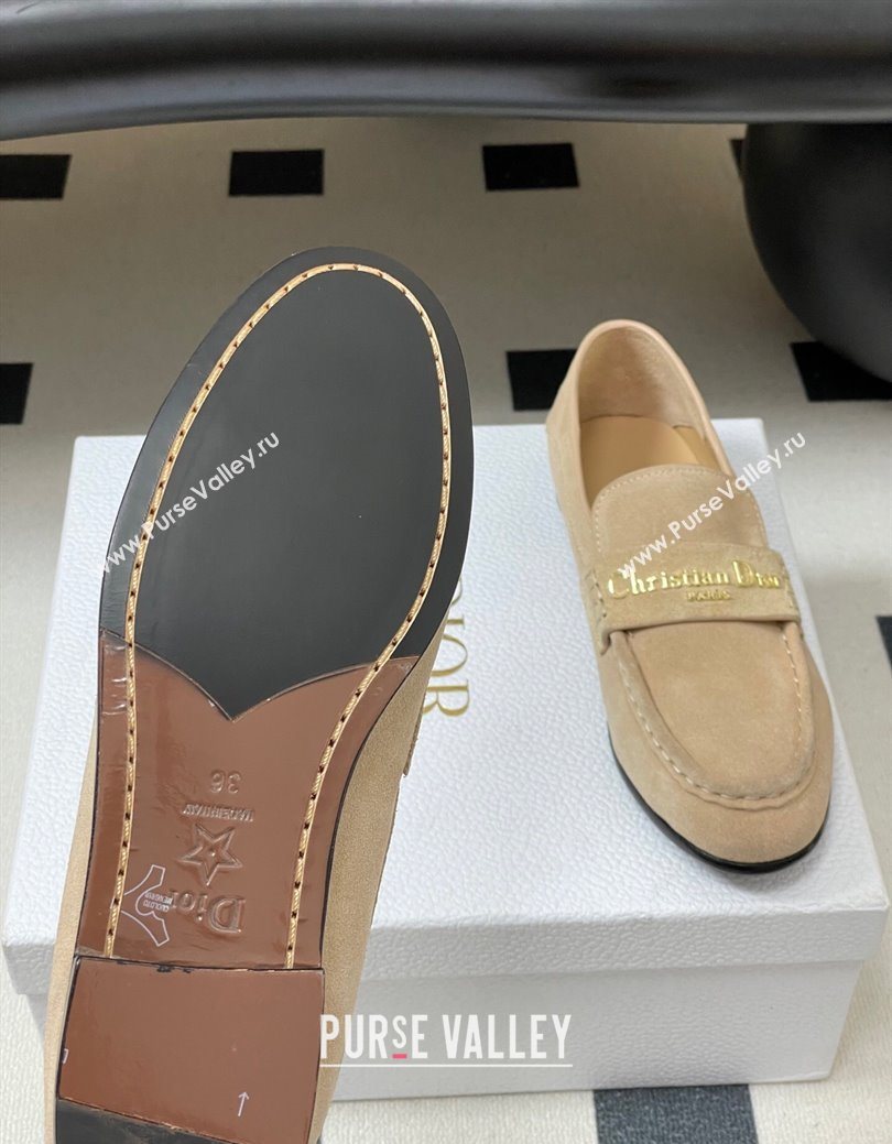 Dior Boy Flat Loafers in Supple Suede Beige 2025 1029 (MD-251029081)
