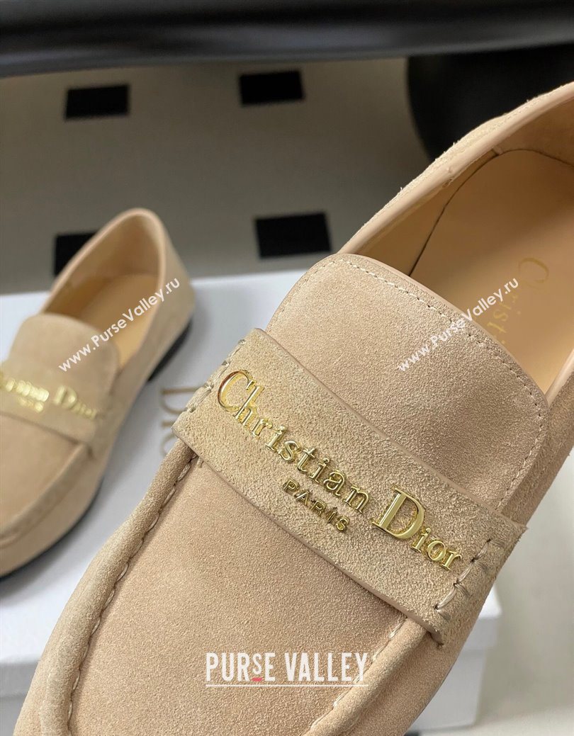 Dior Boy Flat Loafers in Supple Suede Beige 2025 1029 (MD-251029081)