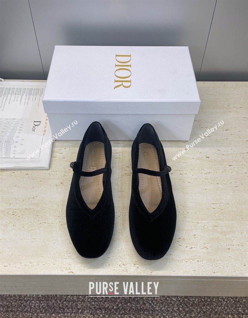 Dior New Ballet Flats in Crinkled Suede Black 2025 1029 (JC-251029083)
