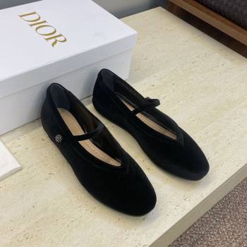 Dior New Ballet Flats in Crinkled Suede Black 2025 1029 (JC-251029083)