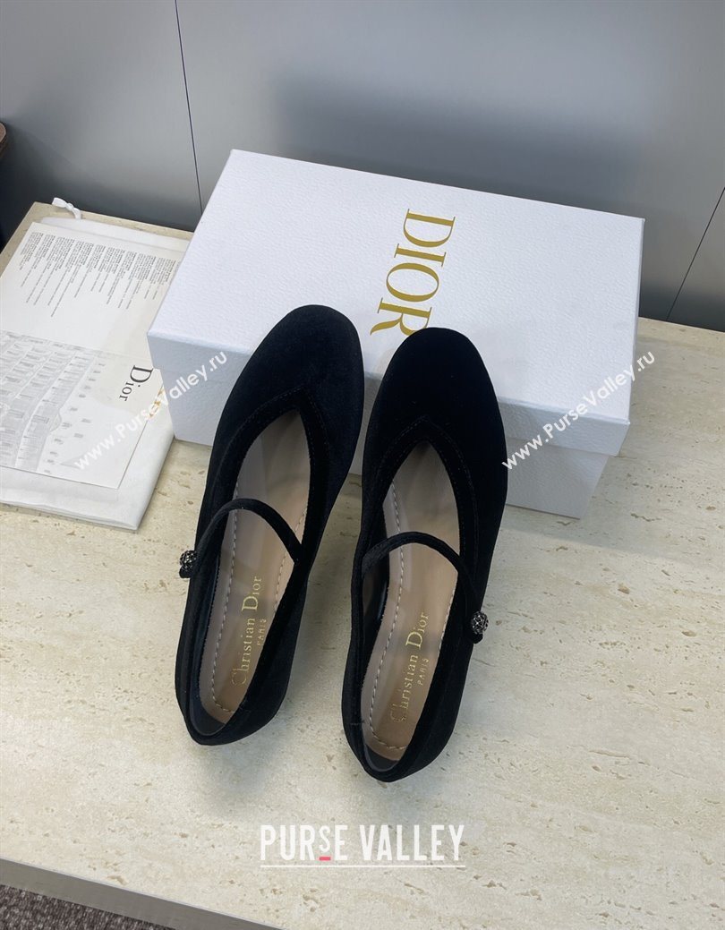 Dior New Ballet Flats in Crinkled Suede Black 2025 1029 (JC-251029083)