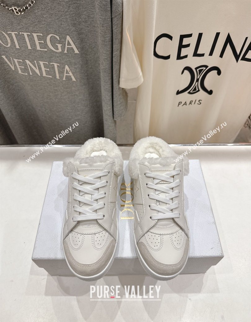 Dior Star Sneaker Mules in Calfskin Leather and Wool White1 2025 1029 (MD-251029060)
