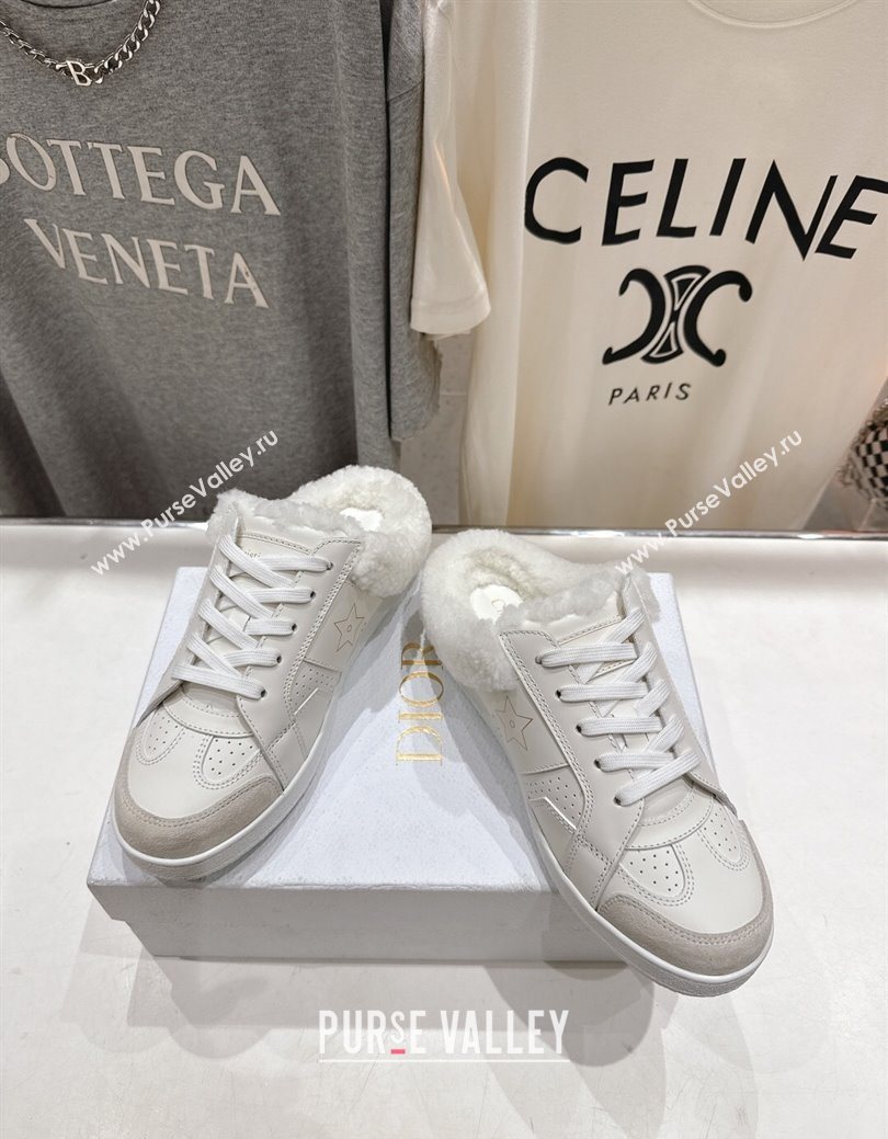 Dior Star Sneaker Mules in Calfskin Leather and Wool White1 2025 1029 (MD-251029060)