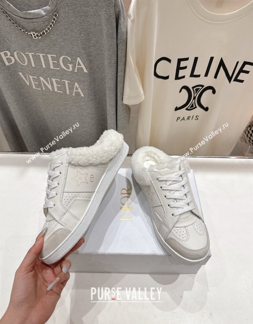 Dior Star Sneaker Mules in Calfskin Leather and Wool White1 2025 1029 (MD-251029060)