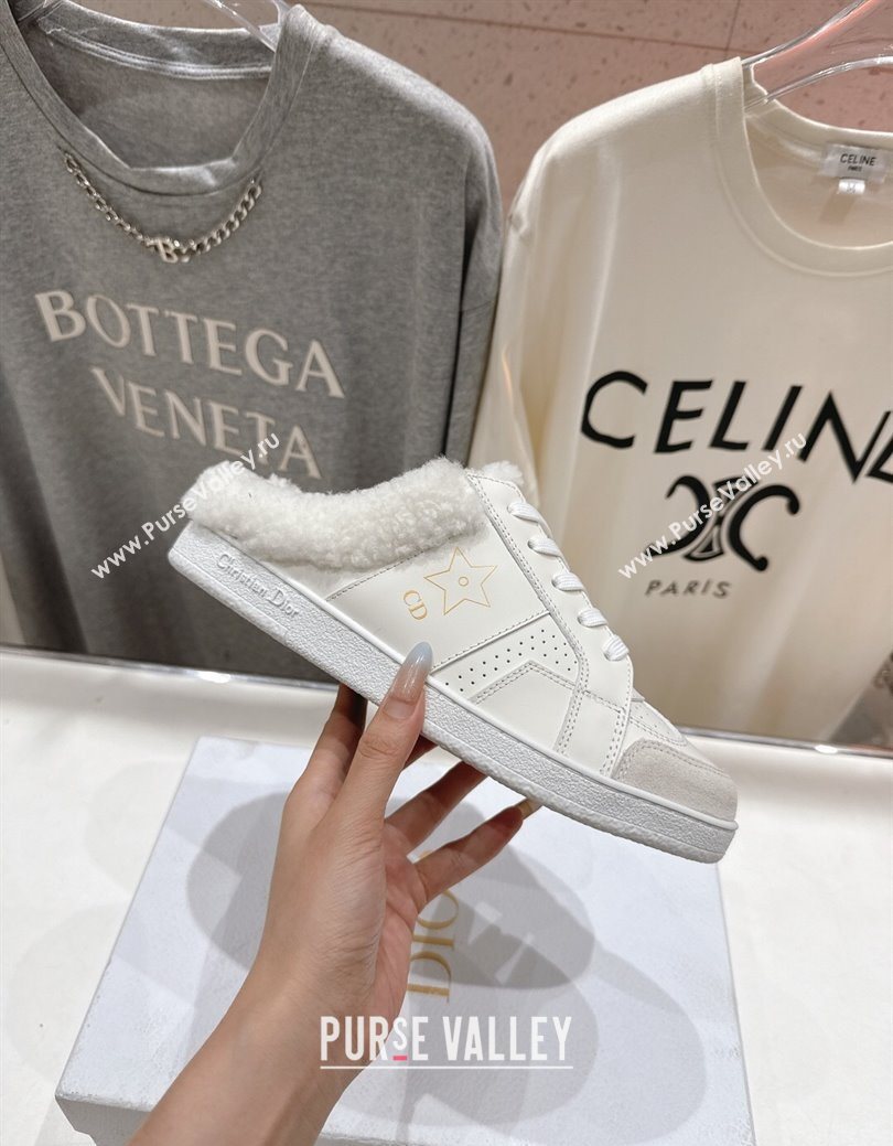 Dior Star Sneaker Mules in Calfskin Leather and Wool White1 2025 1029 (MD-251029060)